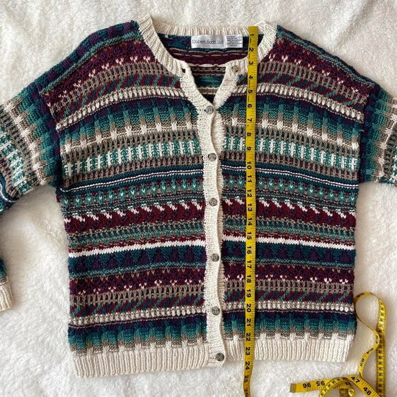 Vintage Multi-Coloured Chunky Knit Cardigan - Picture 4 of 6